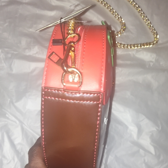 Red and Brown Crossbody Bag with Unique Design - Picture 5 of 8